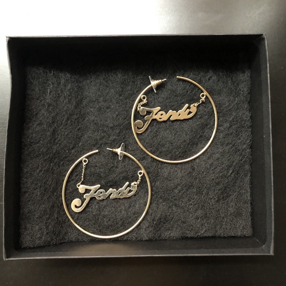 SOLD!! Fendi Gold Fever Hoop Earrings - Picture 2 of 3